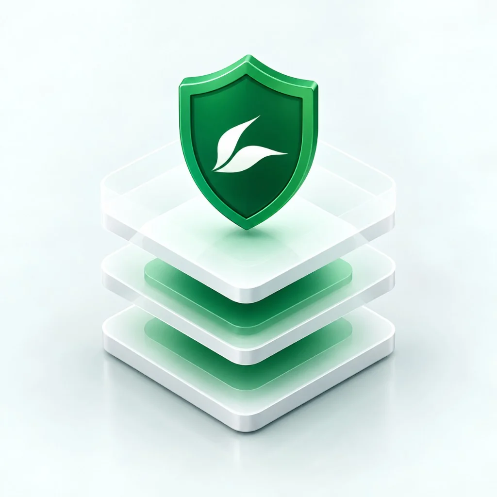 Illustration of layered security controls protecting technology operations.
