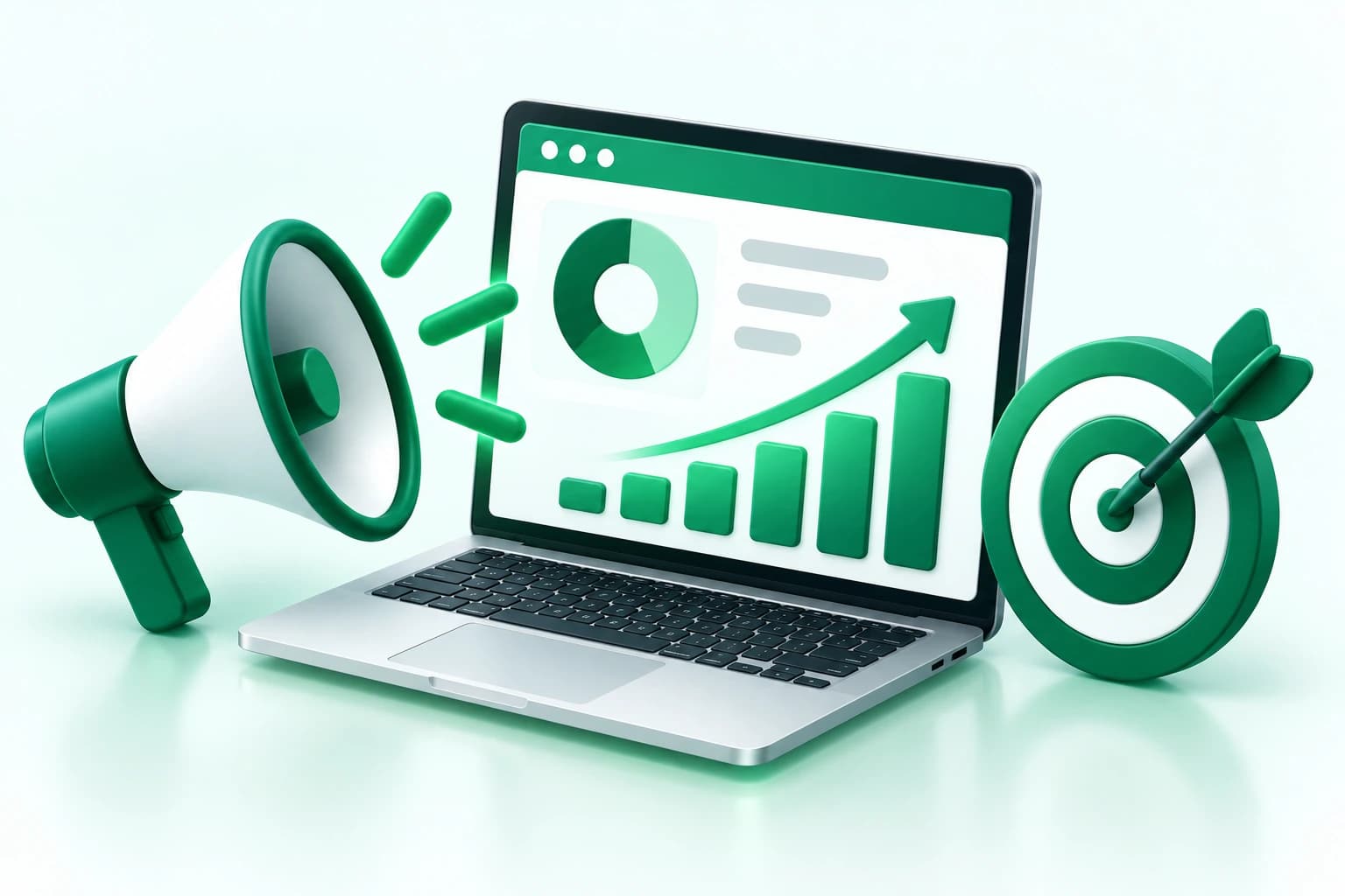 Illustration representing digital marketing systems and channels.